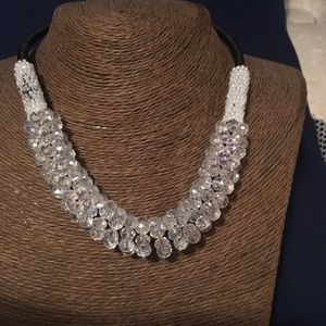 Clear& White beaded Necklace